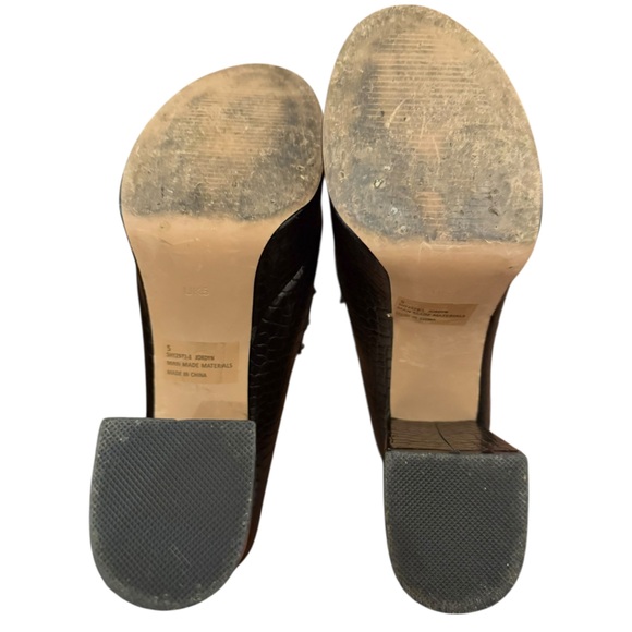 EGO Chunky Platform Leather Mule Heels Chain Detail Size 5 - Picture 5 of 8